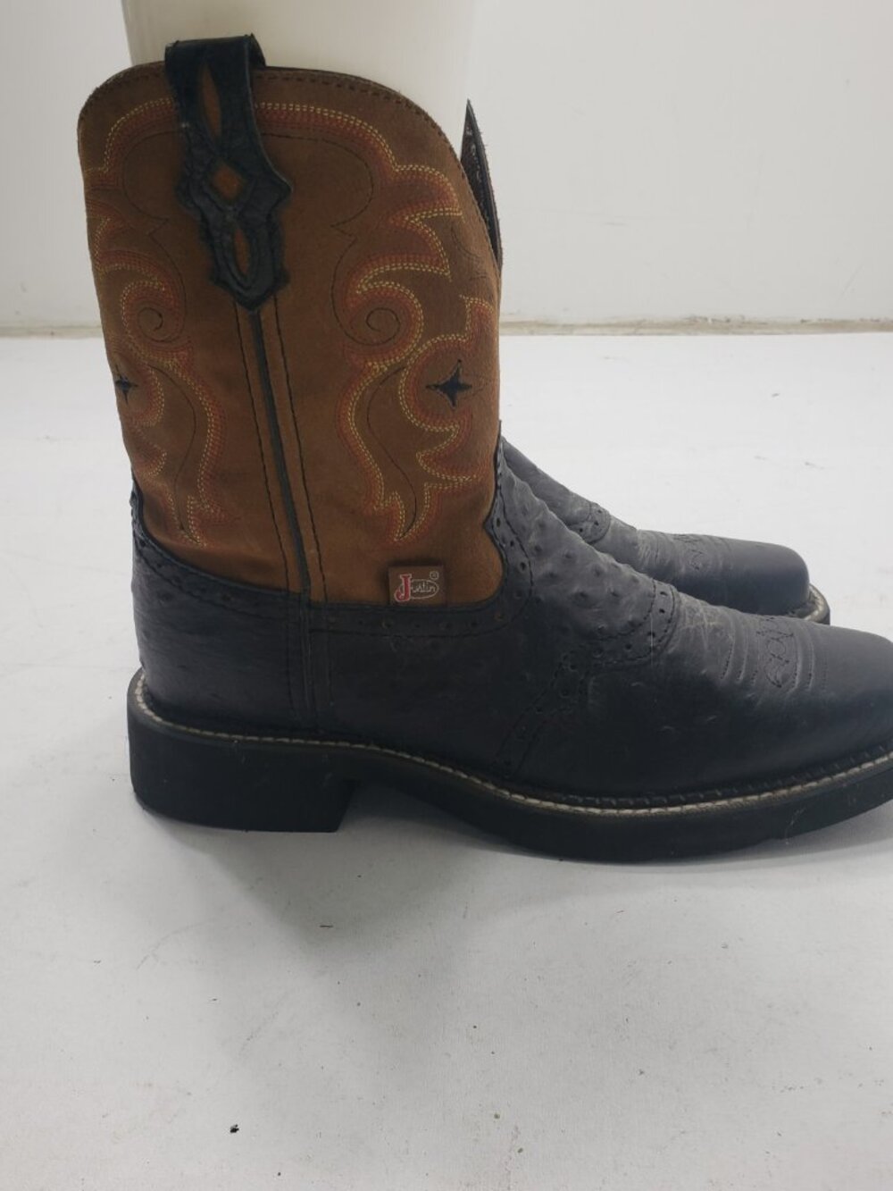 Justin Gypsy L9968 Women's 8B Leather Square Toe Western Cowboy Boots Black - Picture 4 of 12